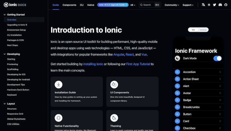 Ionic 暗模式