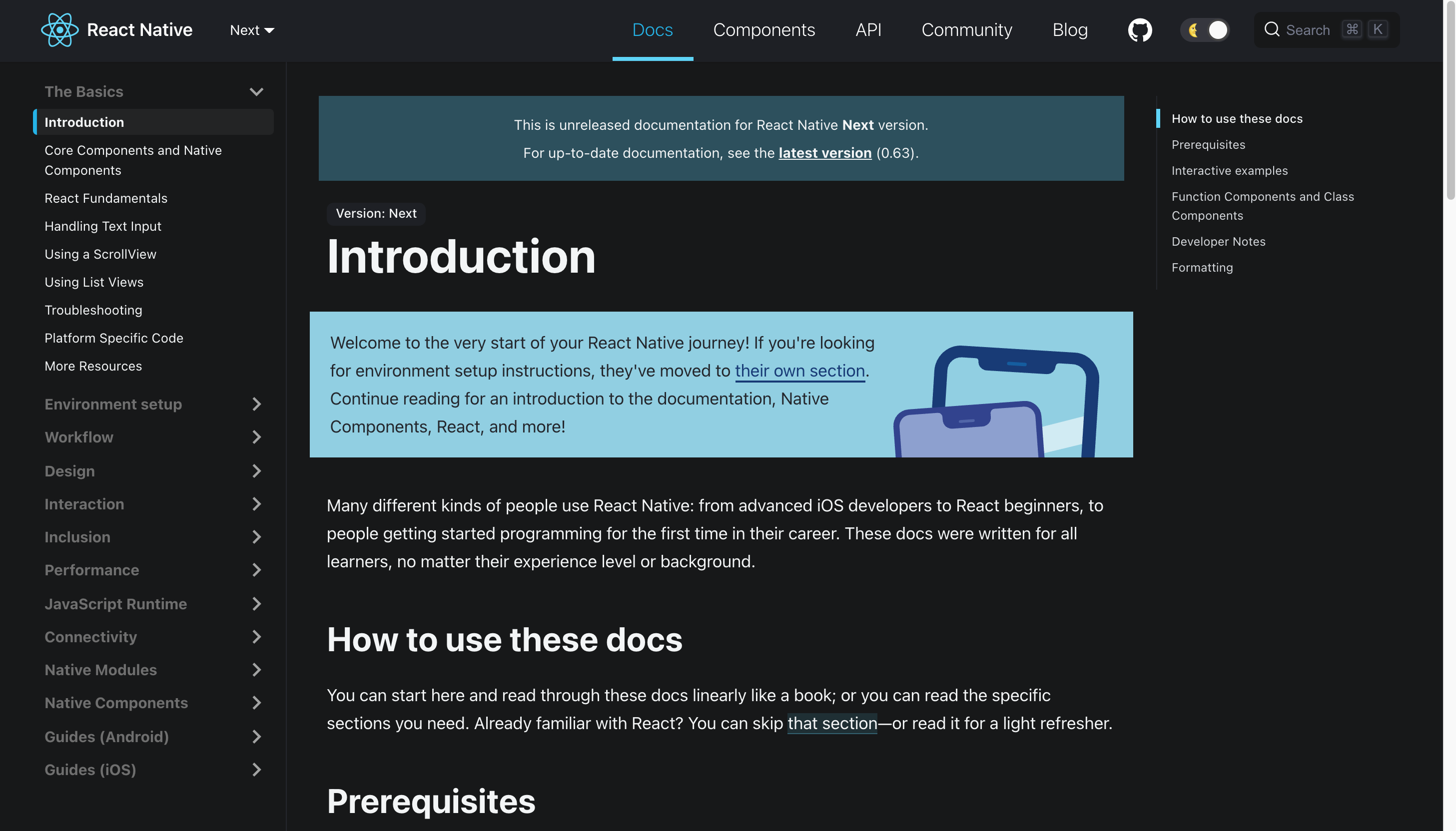 使用Docusaurus v2构建的React Native的新网站